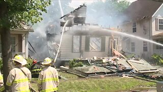Cleveland firefighters respond to house explosion on city's East Side