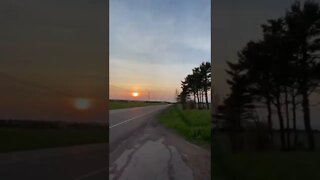 Driving away from the sunset