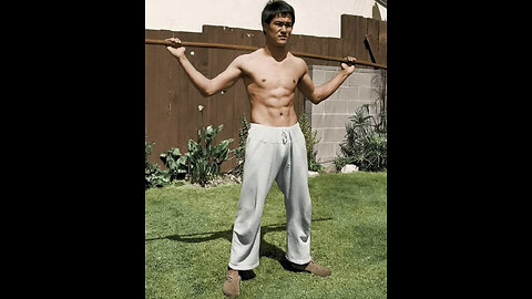 Cross kick Studio Films Bruce Lee work out in his yard