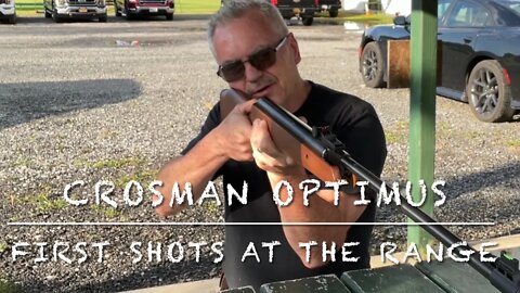 Crosman Optimus .177 break barrel pellet rifle first shots at the range.