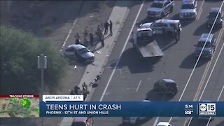 Teens hurt in crash near 12th Street and Union Hills Drive