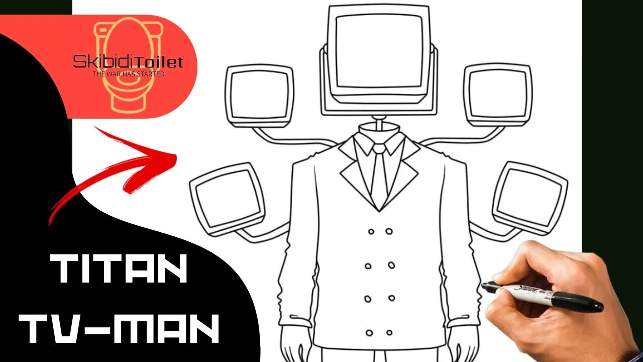 Como Desenhar TV Titan Man de Skibidi Toilet