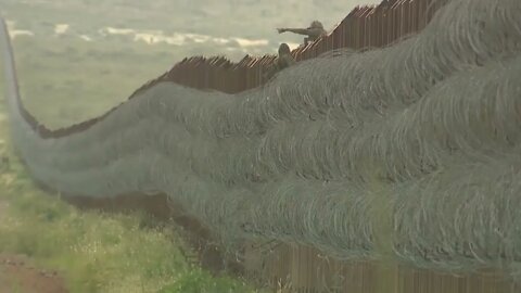 Naco, AZ, our team saw over a dozen illegal immigrants use a rope to scale the border wall