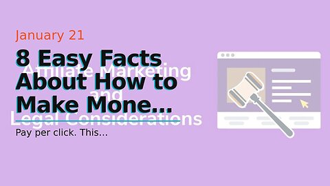 8 Easy Facts About How to Make Money with Affiliate Marketing - Small Business Explained