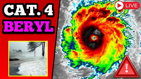 🔴 BREAKING Hurricane Beryl Makes Landfall - Category 5 Hurricane Possible - USA Landfall Possible!