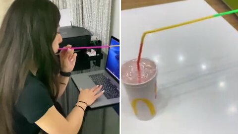 When drinks are not allowed near the computer, you have to be creative