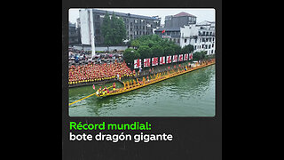 Bote dragón de 101 metros establece récord Guinness en China