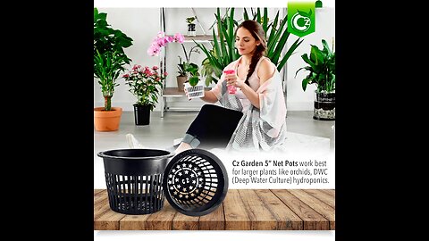 5 Inch Net Pots Raised Center Bottom Mesh Side Wide Rim Round Cup Design with Free Reflective T...