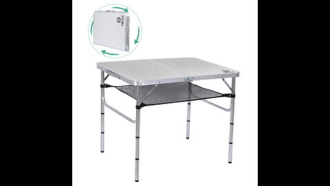 Camping Table Folding Portable Camping Table Aluminum Roll Up Lightweight Foldable Large Camp T...