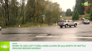 Work to add left-turn lanes along SR 503 north of Battle Ground begins Monday