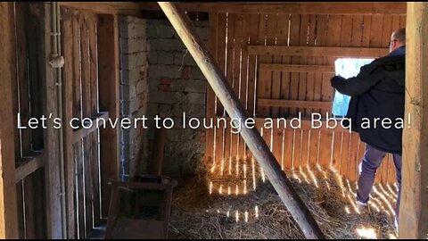 Time lapse renovation barn house to lounge and BBQ area