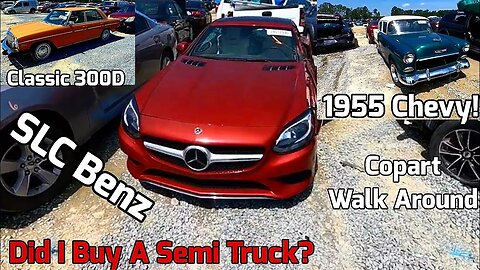 1973 300D Benz, SLC Benz, 1955 Chevy Bel Aire, BMW X5, Buying A Yacht? COPART WALK AROUND