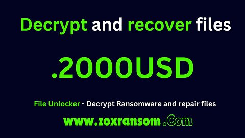 How to decrypt files and repair Ransomware files .2000USD