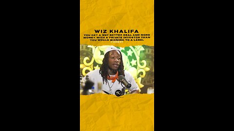 #wizkhalifa U get a better deal & more 💰 with a private investor than a label🎥 @Drinkchamps