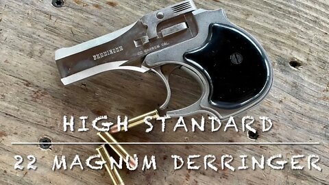 High Standard 22 magnum 2 barrel derringer at the range