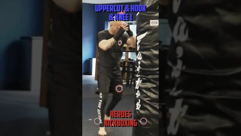 Heroes Training Center | Kickboxing "How To Double Up" Uppercut & Hook & Knee 1 - Front | #Shorts