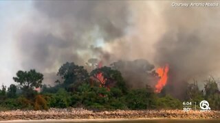 Brush fire near Juno Dunes Natural Area 85% contained