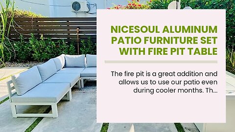 NICESOUL Aluminum Patio Furniture Set with Fire Pit Table 43" Propane Gas Convertable CSA Appr...