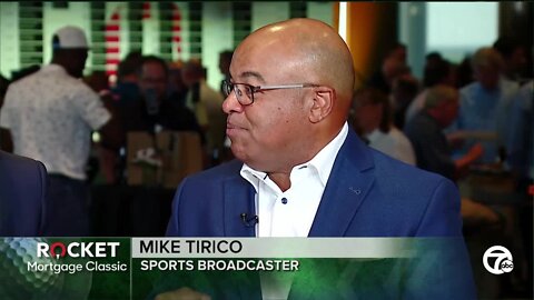 Mike Tirico celebrates 'summer vacation week' in Detroit, talking Rocket Mortgage Classic with Brad Galli