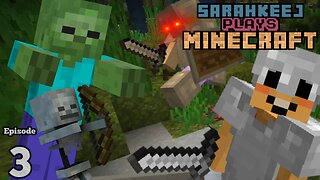 Destroying monsters! Building farms and finishing my starter base :) SarahKeej Plays Minecraft Ep.3