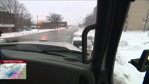 Go behind the wheel with Yvette, a City of Cleveland snowplow driver for the last 24 years