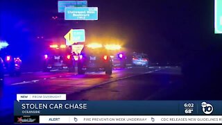 Driver in suspected stolen car leads chase from Oceanside to San Diego