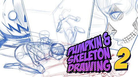 Spooktacular Art Lesson: Pumpkin & Skeleton Drawing Tutorial with Frankbrox Art! - Part 2