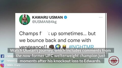 Kamaru Usman’s instant reaction after stunning loss to Leon Edwards & Conor McGregor Reacts