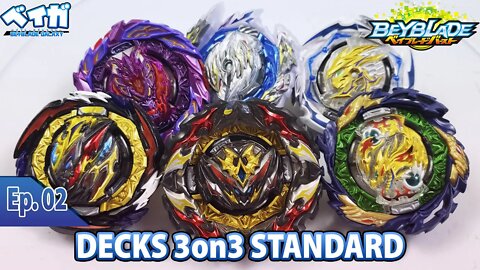 BATALHA DE DECKS 3on3 NO FORMATO STANDARD ep. 02 - Beyblade Burst ベイブレードバースト