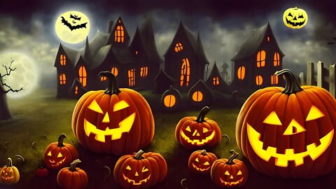 Relaxing Halloween Music - Spooky Village of Jack-O'-Lanterns ★689 | Dark, Autumn