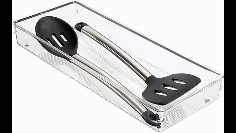 iDesign Linus Plastic Kitchen Drawer Organizer for Silverware, Spatulas, Cutlery, Gadgets, Offi...