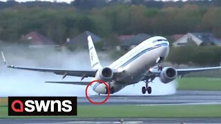 Plane of Kuwait PM hits runway as it leaves COP26