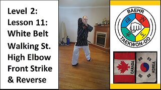 Baehr Taekwondo: 02-11: Yellow Stripe: Walking Stance - High Elbow Front Strike