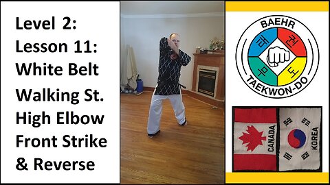 Baehr Taekwondo: 02-11: Yellow Stripe: Walking Stance - High Elbow Front Strike