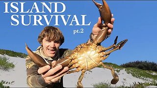 Uninhabited ISLAND Solo Survival MUDCRAB Catch and Cook!