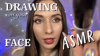 ASMR Sketching on your Face / Tracing your Face with a Sharpie Marker for lots of Tingles 🎧✨ #asmr