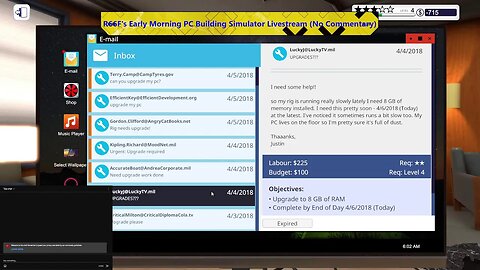 R66F's Early Morning PC Building Simulator Livestream (No Commentary)