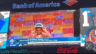 Carolina Panthers‘ fans at Bank Of America Stadium react to the pick of Bryce Young #nfl #nfldraft