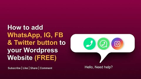 How to add a WhatsApp chat widget/button to your website for free #whatsappbutton #wordpressplugins