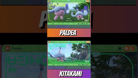 Diferenças das ARTES da Pokédex de Pladea e Kitakame | Parte 3 - #shorts #pokemonscarletandviolet