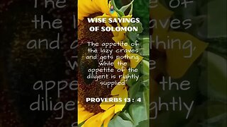 Wise Sayings of Solomon | Proverbs 13:4