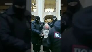 ELDERLY RUSSIAN WOMAN ATTACKED BY POLICE FOR PROTESTING