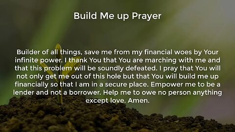 Build Me up Prayer (Miracle Prayer for Financial Help from God)