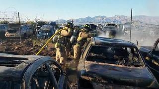 Rural Metro, TFD respond to scrap yard fire near Alvernon and 22nd