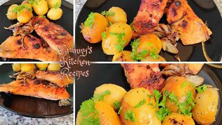 Easy Salmon Recipe Baked in The Oven with Roasted Potatoes | Dinner Ideas | Granny's Kitchen Recipes