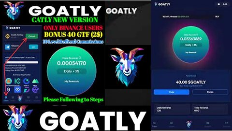 AIRDROP DA GOATLY DE 40 TOKENS GRÁTIS