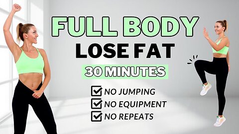 🔥30 Min Full Body Fat Burn HIIT (NO JUMPING)🔥Ab, Core, Arm, Back, Leg, Thigh & Cardio🔥ALL STANDING🔥