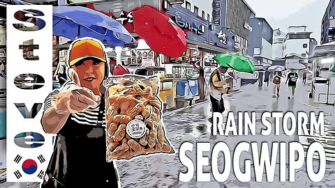 JEJU 🇰🇷 KOREA - Heavy RAIN ASMR - 4K Walking Tour - Seogwipo