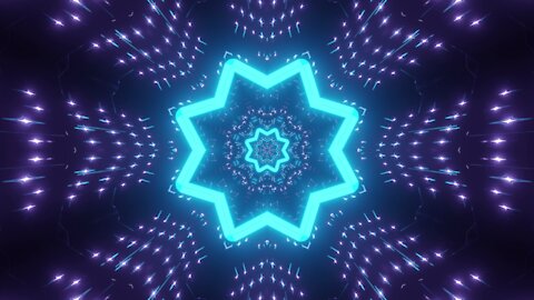 FREE background video | glowing neon star color change tunnel