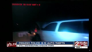 owasso police distributing stolen items from auto thefts